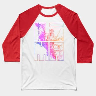 Lima, Peru City Map Typography - Colorful Baseball T-Shirt